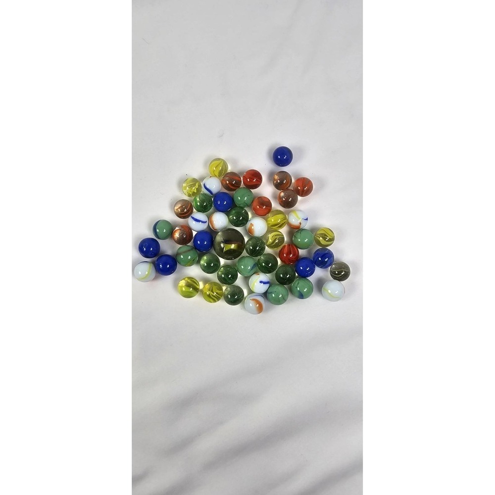 Lot of 40 Vintage‎ Glass Marbles Cat's Eye Swirl Shooter Mixed Colors Toy